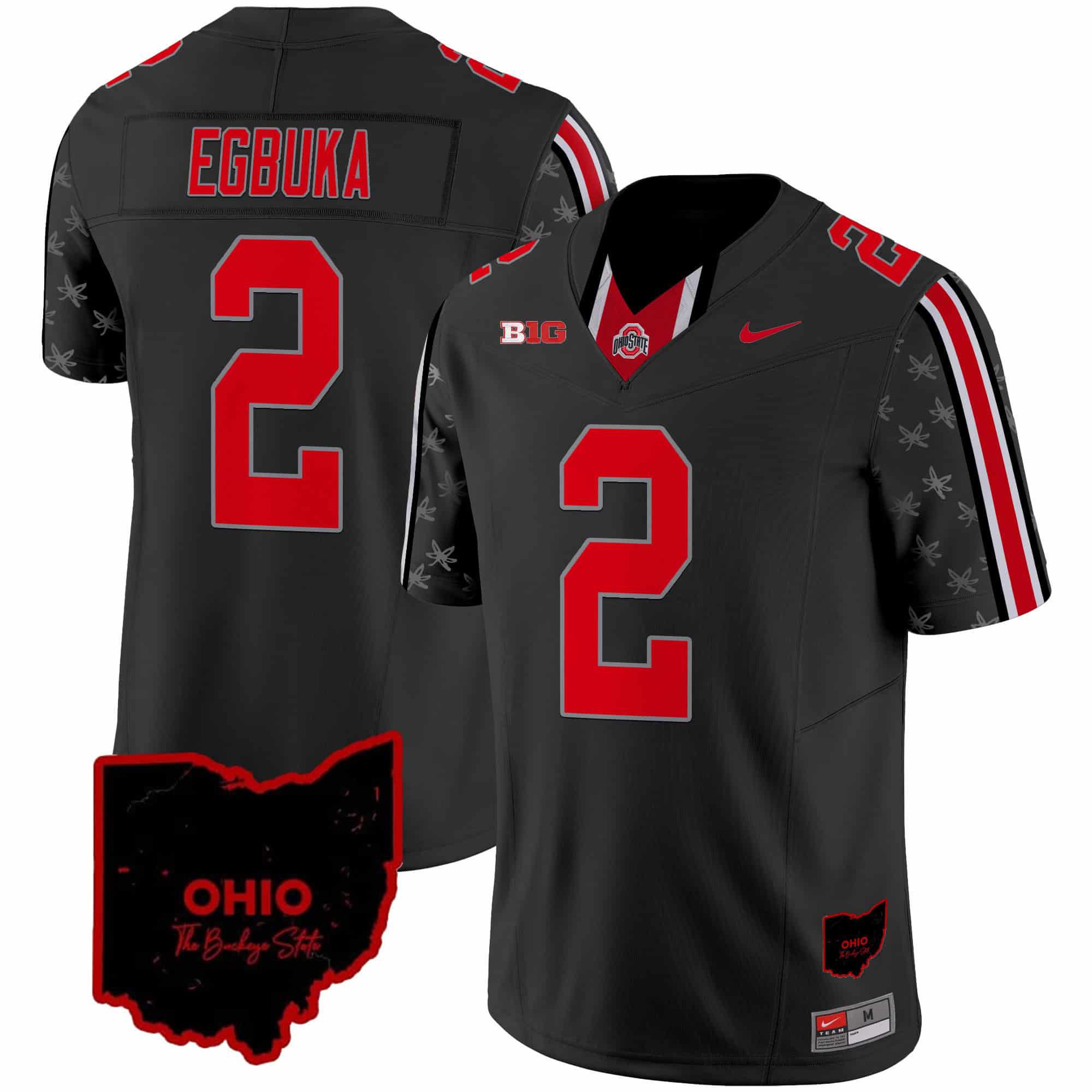 Men Ohio State Buckeyes #2 Egbuka Black 2024 Nike Home Patch Vapor Limited NCAA Jersey->indianapolis colts->NFL Jersey